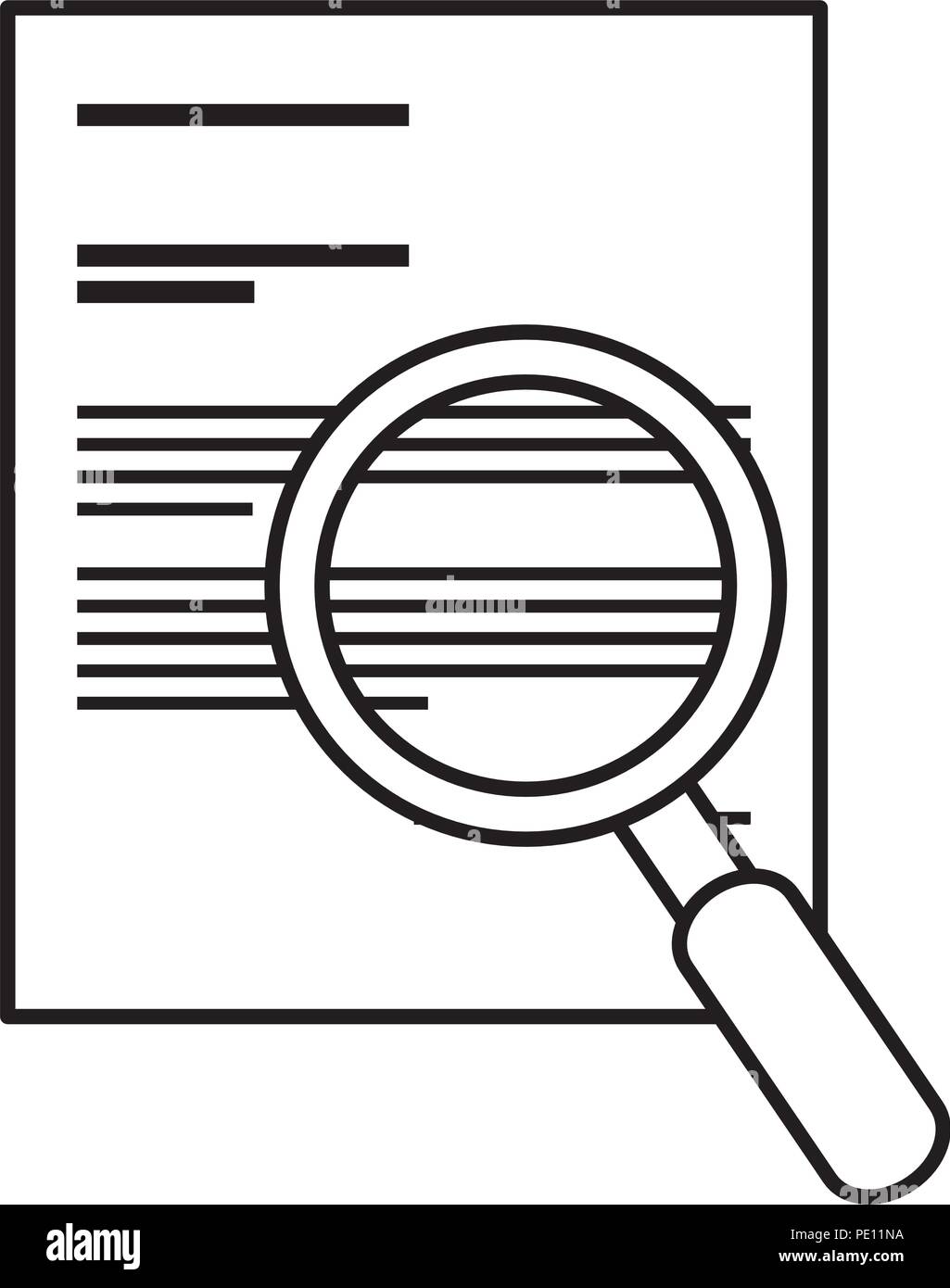 Magnifying glass documents Black and White Stock Photos & Images - Alamy