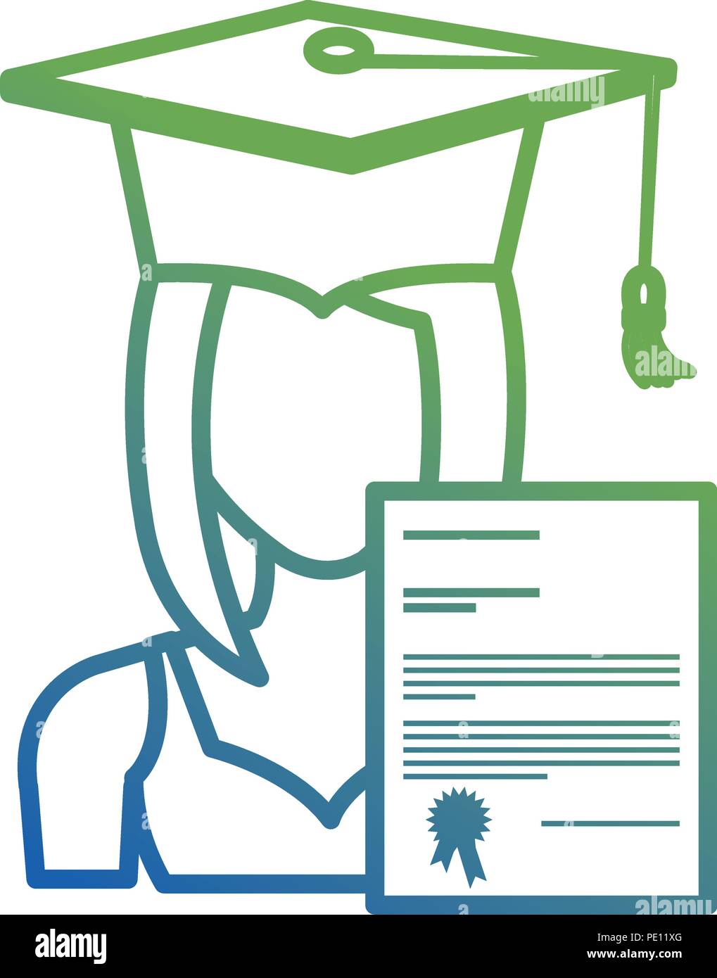 woman student graduation with diploma vector illustration design Stock ...