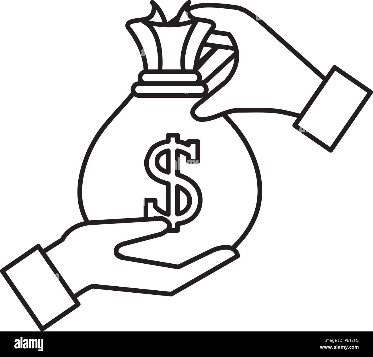 hand with money bag vector illustration design Stock Vector Image & Art ...