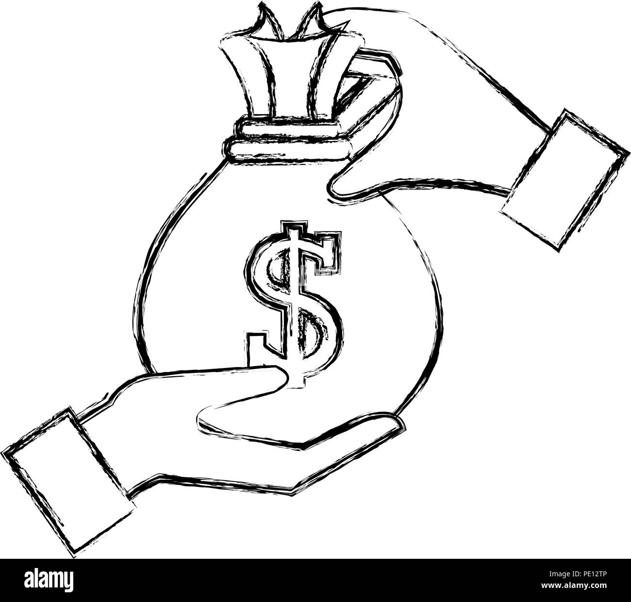 hand with money bag vector illustration design Stock Vector Image & Art ...