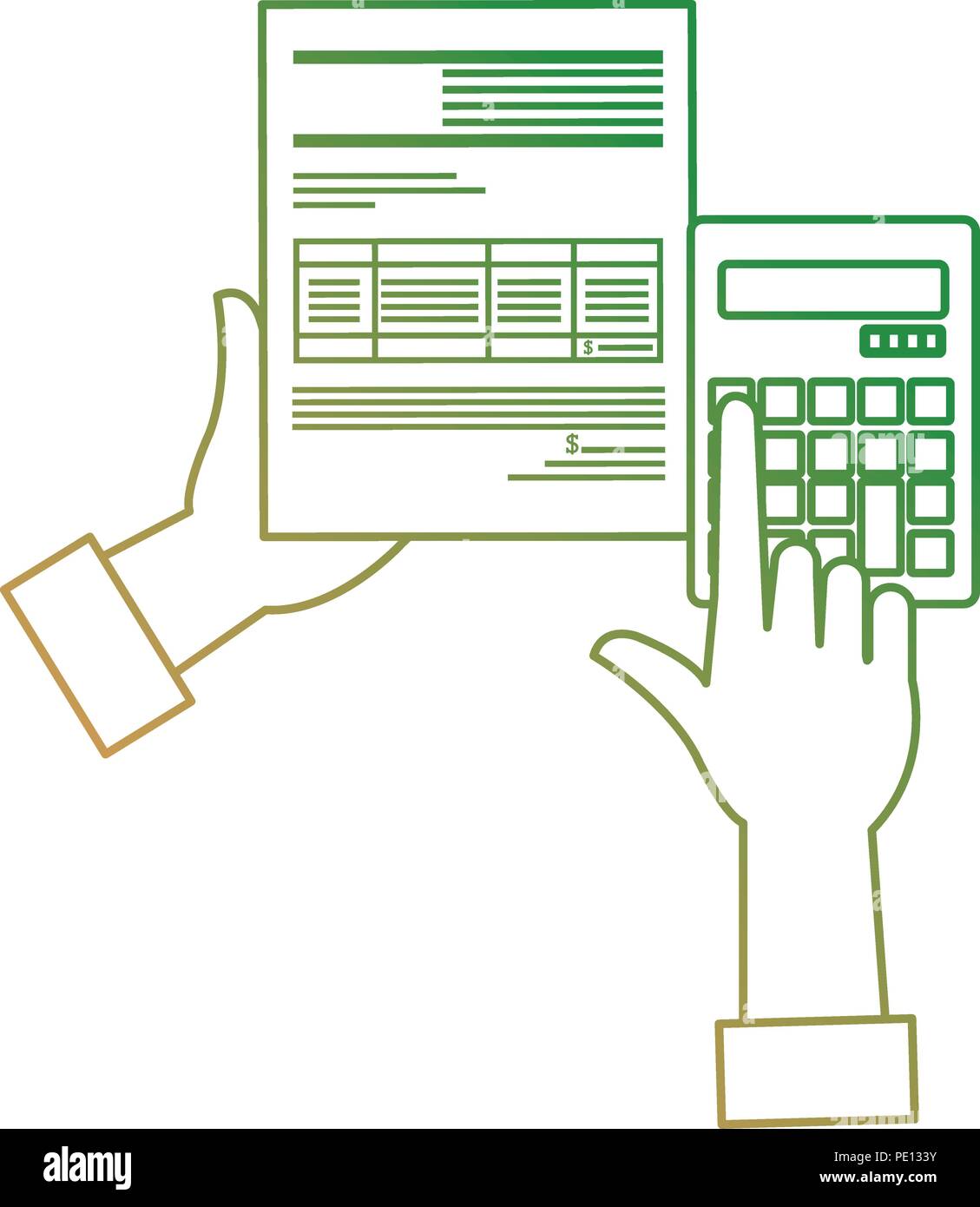 hand with calculator math isolated icon vector illustration design ...