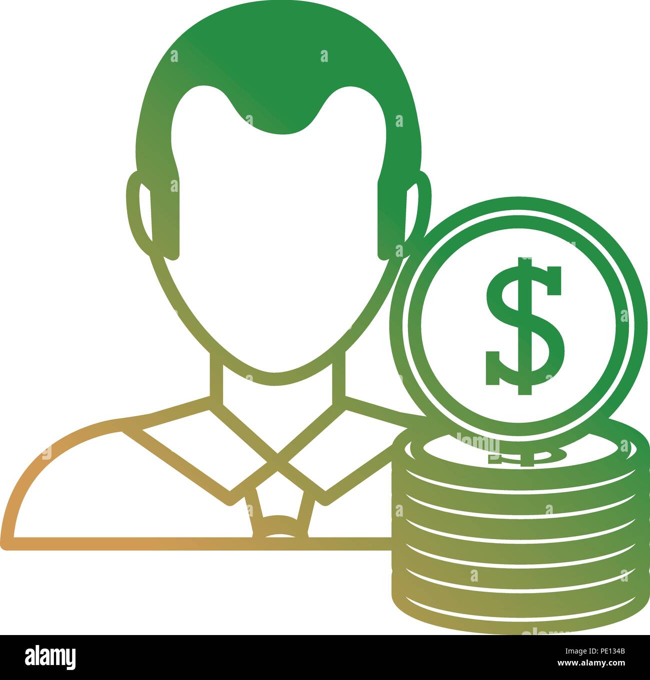 businessman with coins money vector illustration design Stock Vector ...