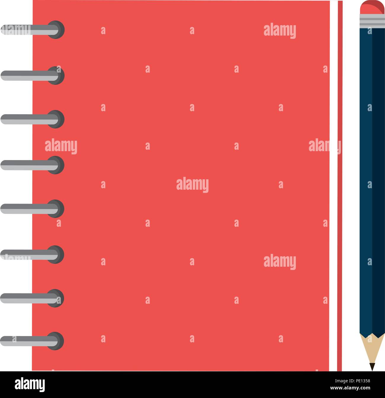 notebook agend with pencil vector illustration design Stock Vector