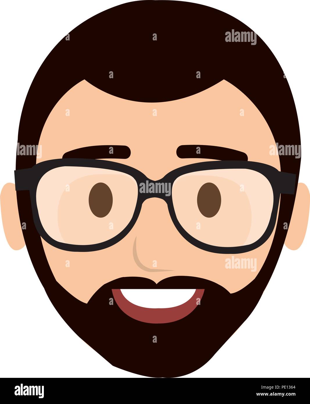 head man with glasses avatar vector illustration design Stock Vector ...