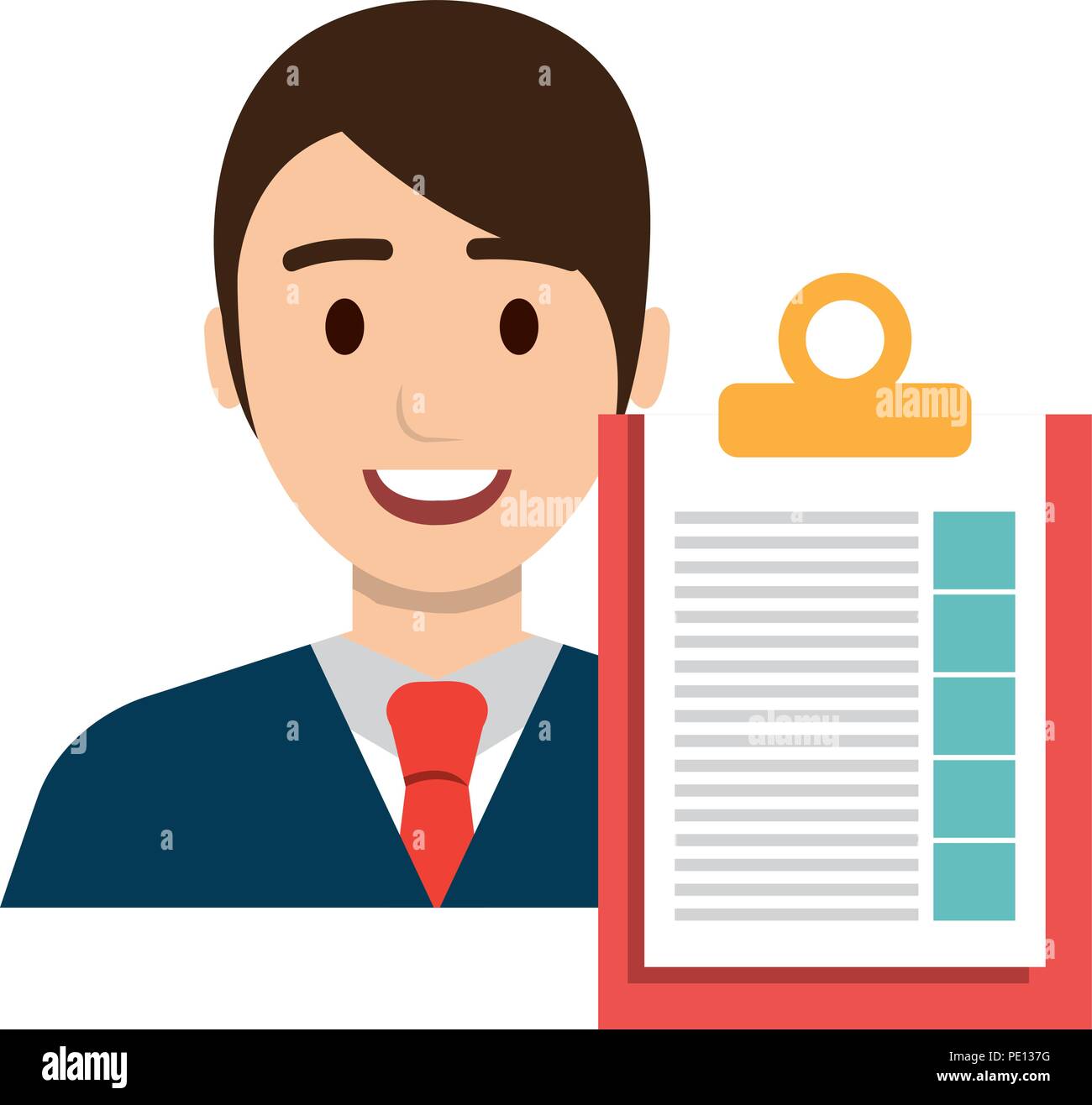 Businessman checklist avatar character Stock Vector Images - Alamy