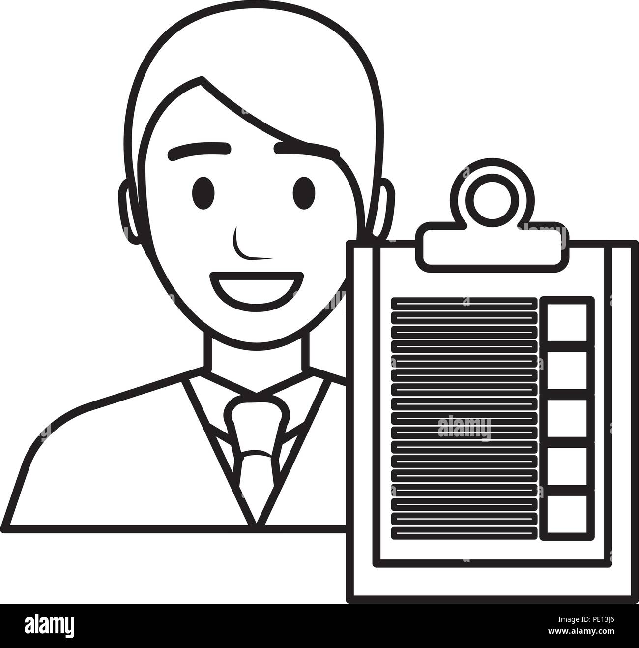 businessman with checklist character vector illustration design Stock Vector