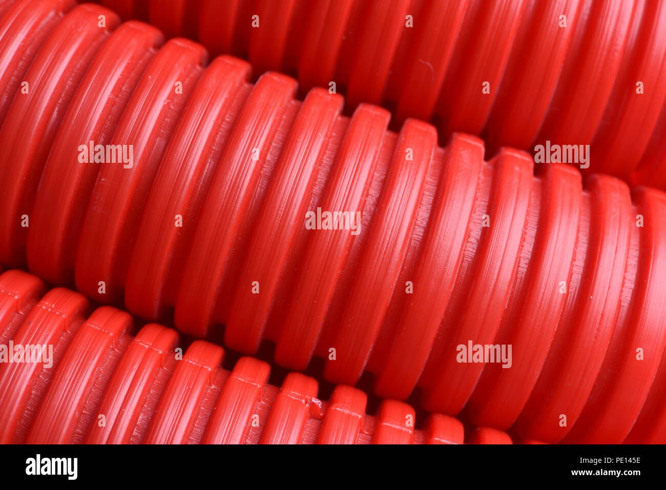 Plastic corrugated pipe closeup Stock Photo Alamy