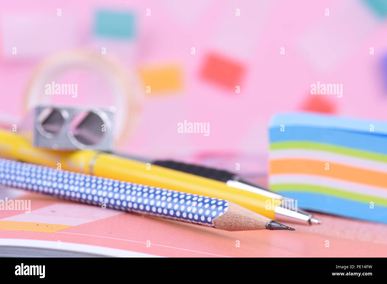 Office supplies, back to school close up Stock Photo