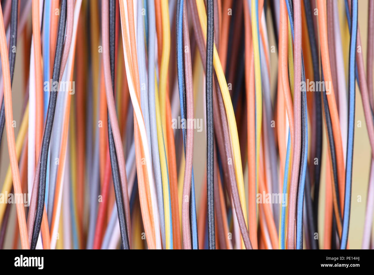 Colorful elctric cable Stock Photo
