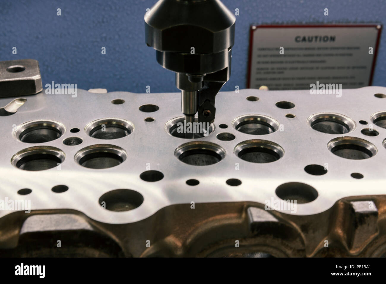 grinding cylinder head and valve seats Stock Photo Alamy