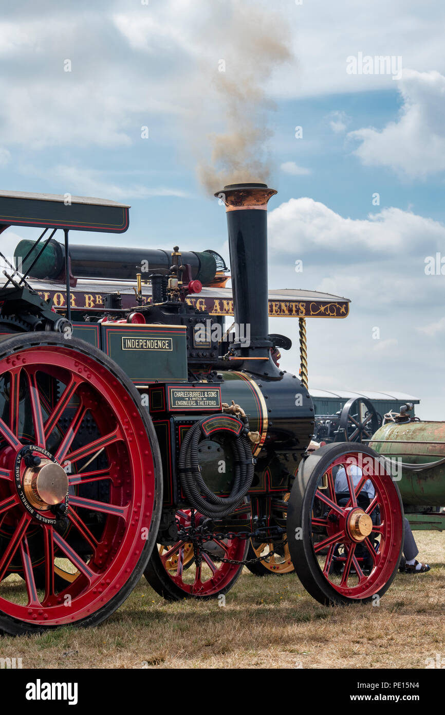 1919 Burrell Traction engine at a steam fair in England Stock Photo
