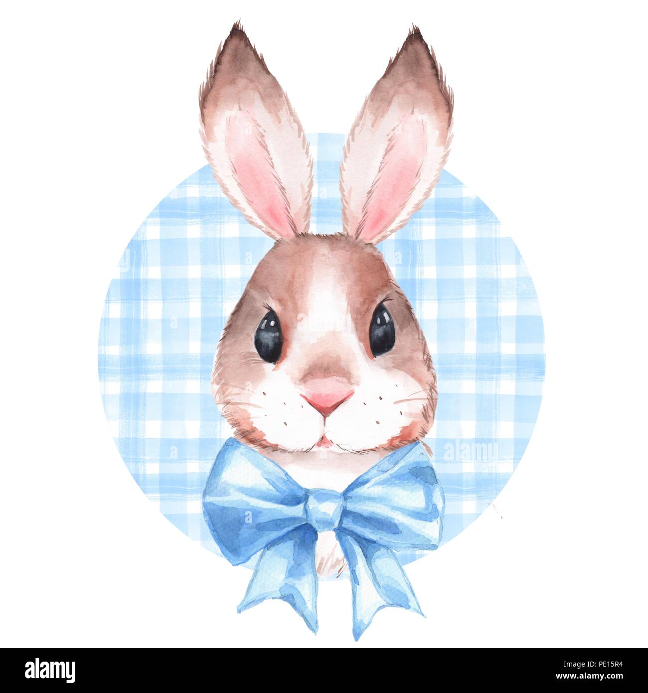 Cute rabbit. Watercolor illustration. Isolated on white background ...
