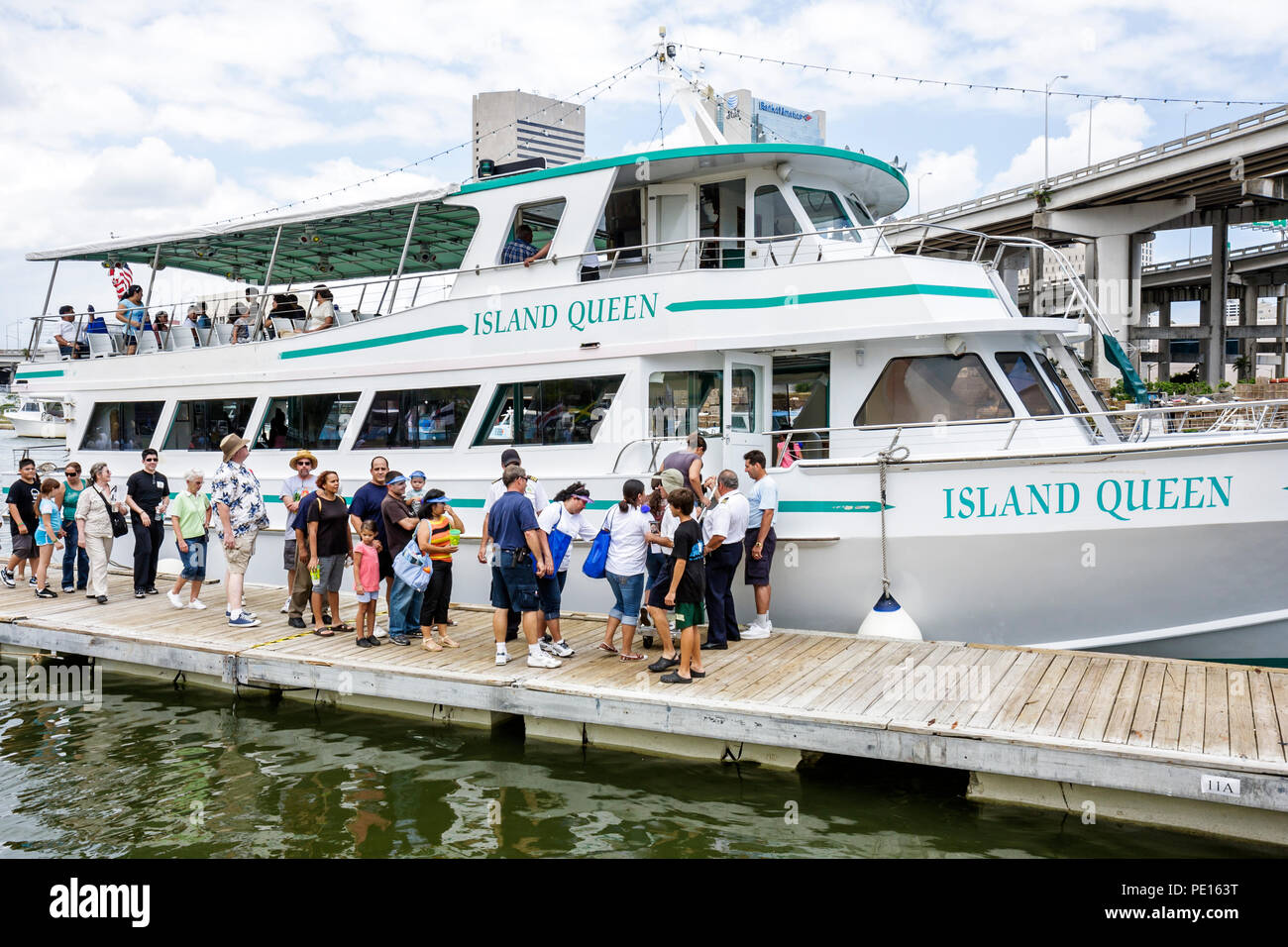 Miami Florida,Little Havana,Jose Marti Park,Miami River waterday,river,environment,education,exhibit exhibition collection,boat ride,Hispanic Latin La Stock Photo