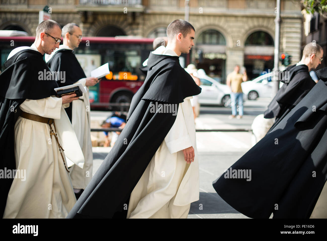 Italy-Rome - 7 September 2017 - celebration of the pilgrimage of the summit pontificum for the tenth anniversary, priests and religious and nuns in pr Stock Photo