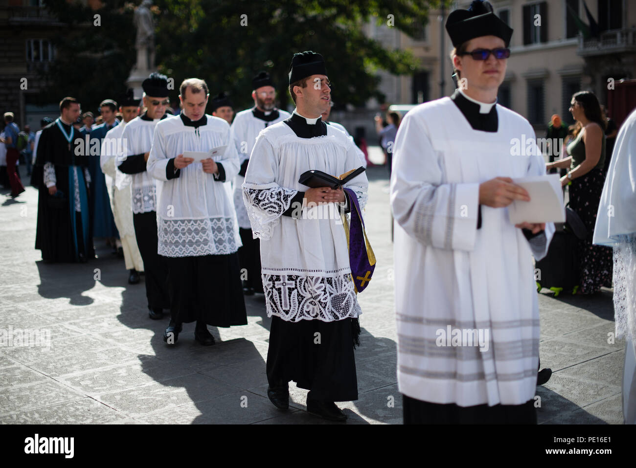 Italy-Rome - 7 September 2017 - celebration of the pilgrimage of the summit pontificum for the tenth anniversary, priests and religious and nuns in pr Stock Photo