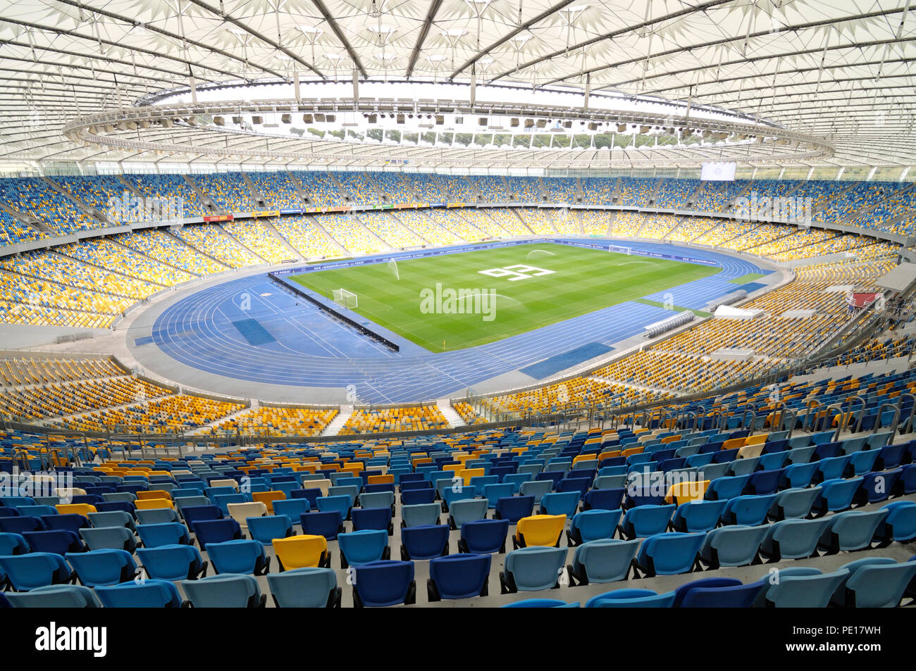 View Of The Olympic National Sports Complex Stadium Empty Football Field And Seats On Stands March 16 18 Kiev Ukraine Stock Photo Alamy View Of The Olympic National Sports Complex Stadium Empty Football Field And Seats On Stands March 16 18 Kiev Ukraine Stock Photo Alamy