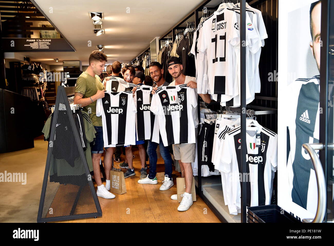 Fans queue outside the Juventus store in Milan to purchase Cristiano  Ronaldo shirts, Italy Featuring: Atmosphere Where: Milan, Italy When: 11  Jul 2018 Credit: IPA/WENN.com **Only available for publication in UK, USA,
