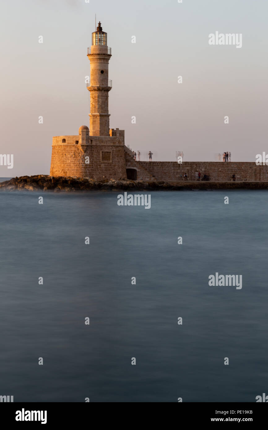 Chania city lighthouse Stock Photo
