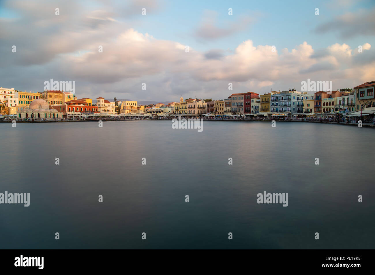 Port of Chania town Crete Greece Stock Photo