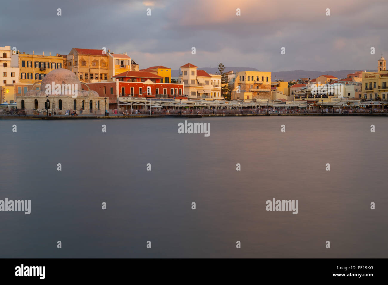 Port of Chania town Crete Greece Stock Photo