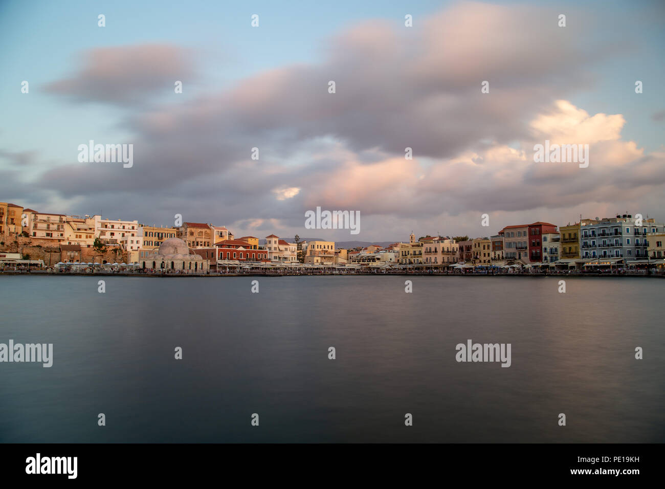 Port of Chania town Crete Greece Stock Photo