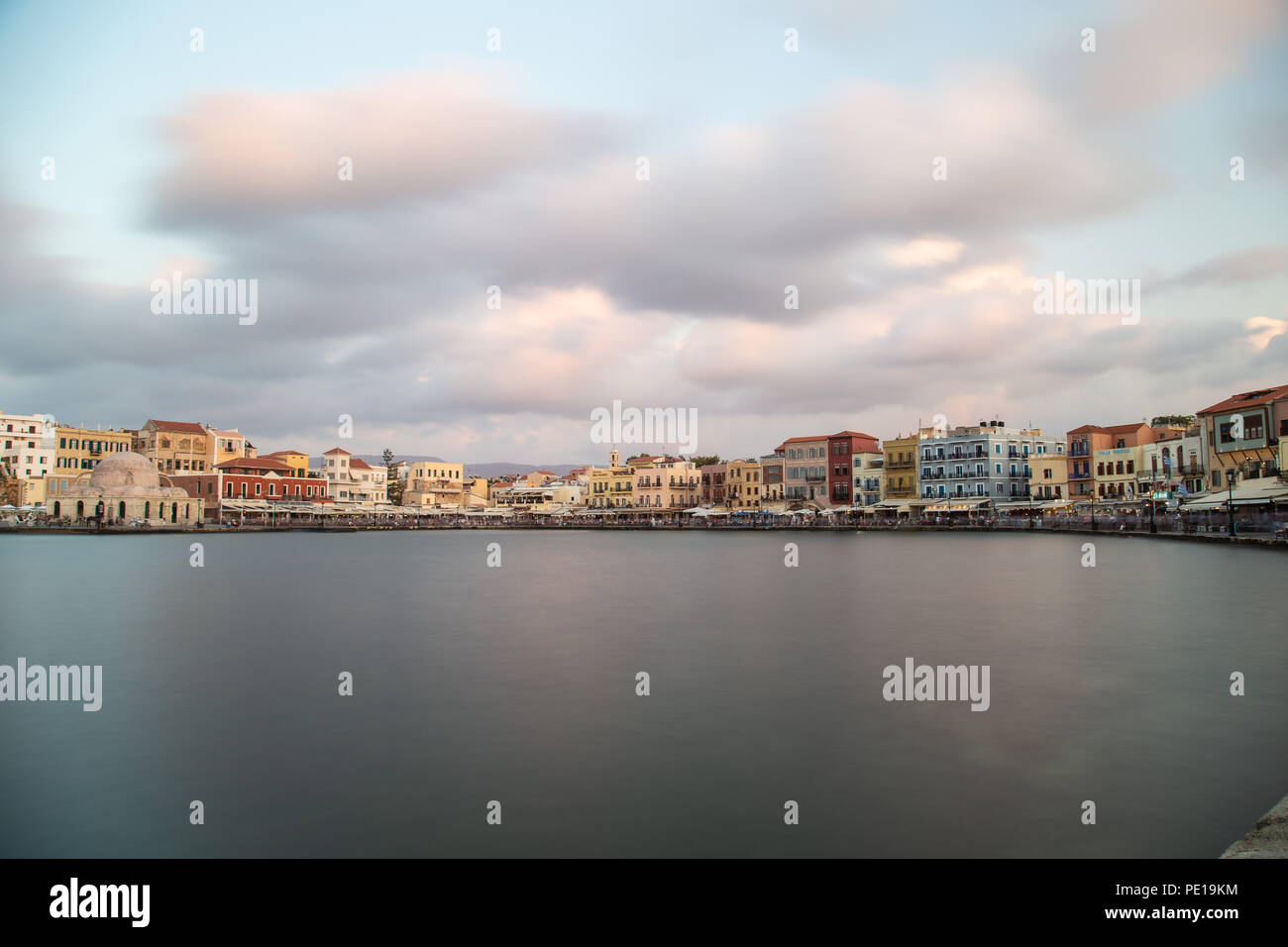 Port of Chania town Crete Greece Stock Photo