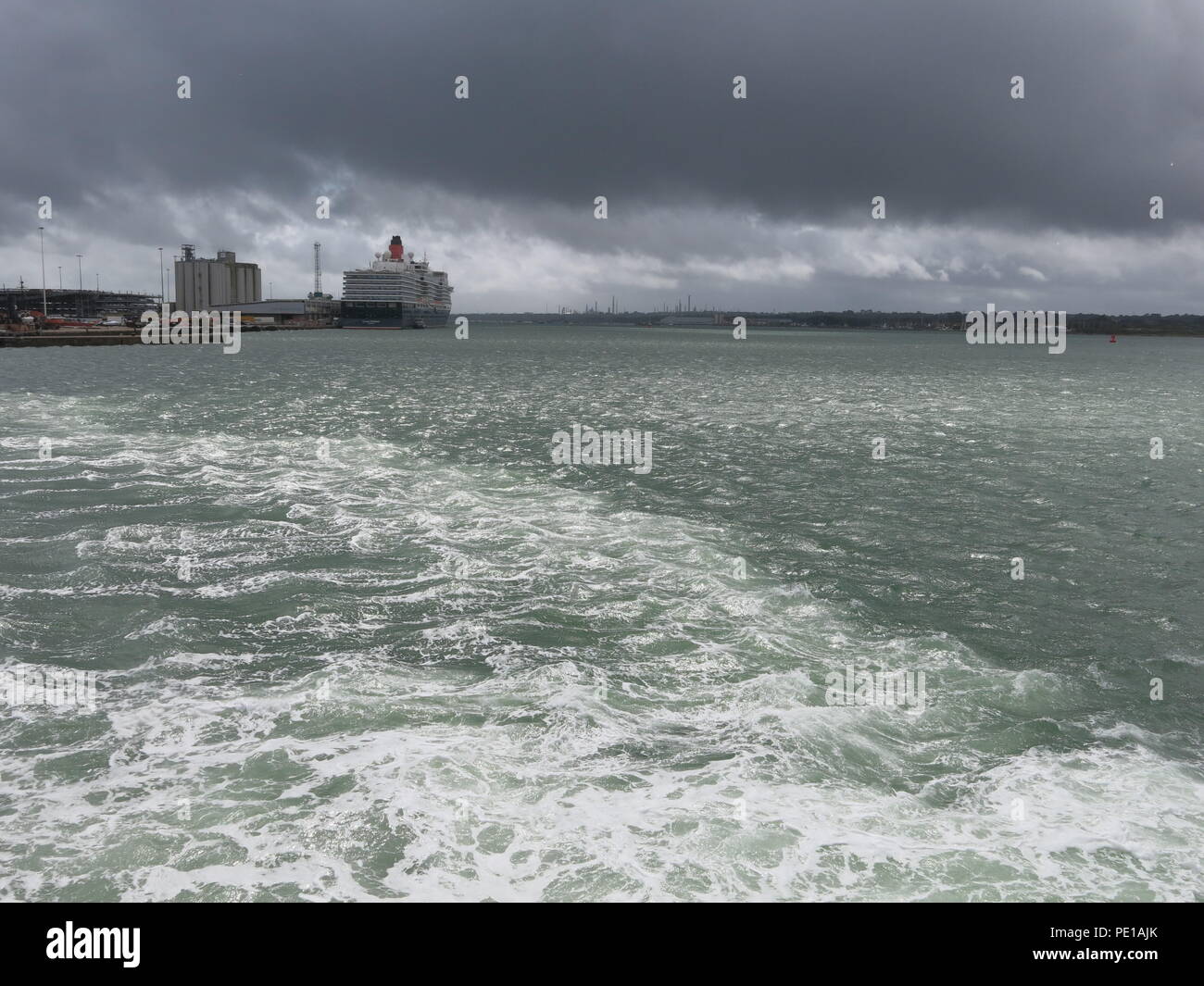 The iconic Cunard cruise liner, the Queen Elizabeth in dock at