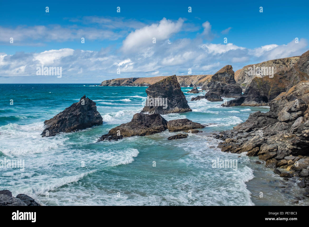 Bedruthian Steps, Cornwall, UK Stock Photo
