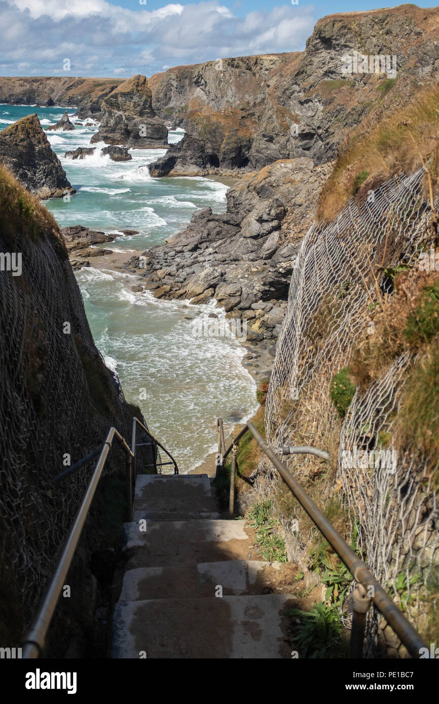 Bedruthian Steps, Cornwall, UK Stock Photo