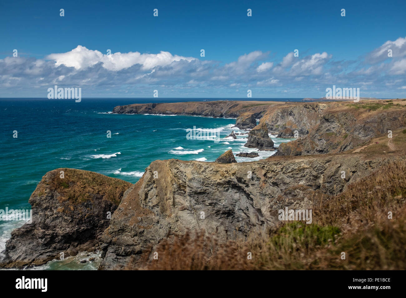 Bedruthian Steps, Cornwall, UK Stock Photo