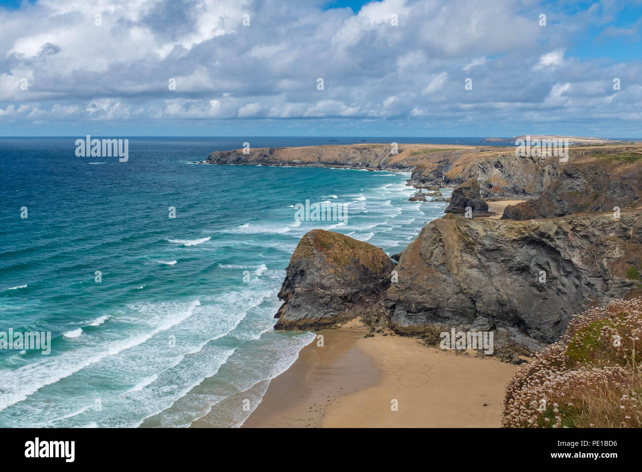 Bedruthian Steps, Cornwall, UK Stock Photo