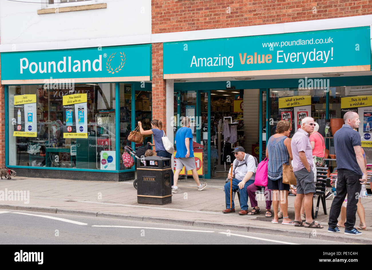 Poundland in High street, Tewkesbury, Gloucestershire, England, UK