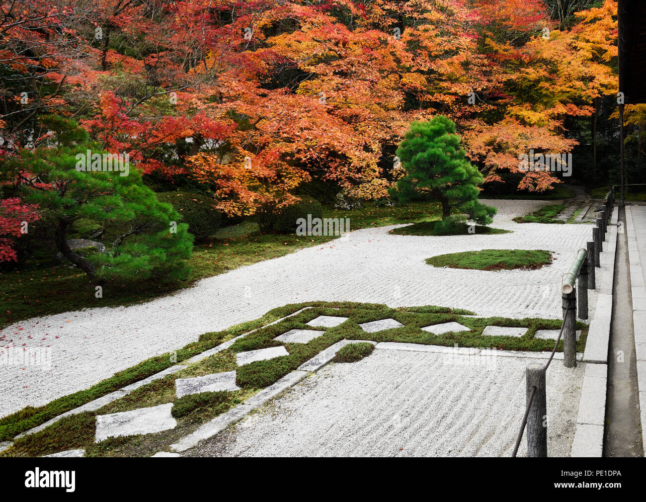 Tenjuan, Tenju-an Temple Garden, traditional Japanese rock Zen garden at Nanzen-ji temple complex in Sakyo-ku, Kyoto, Japan 2017 Stock Photo