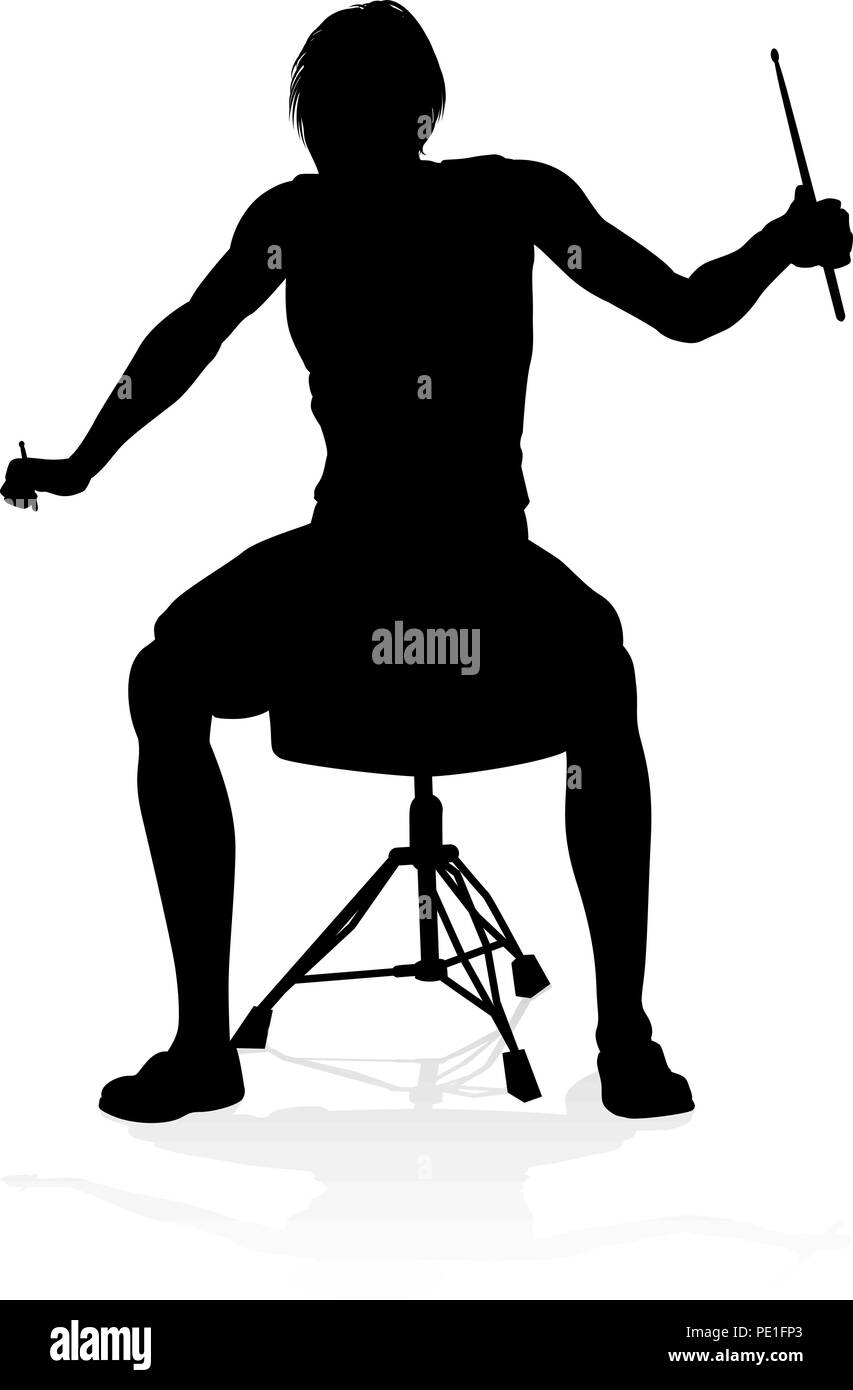 Musician Drummer Silhouette Stock Vector Image & Art - Alamy
