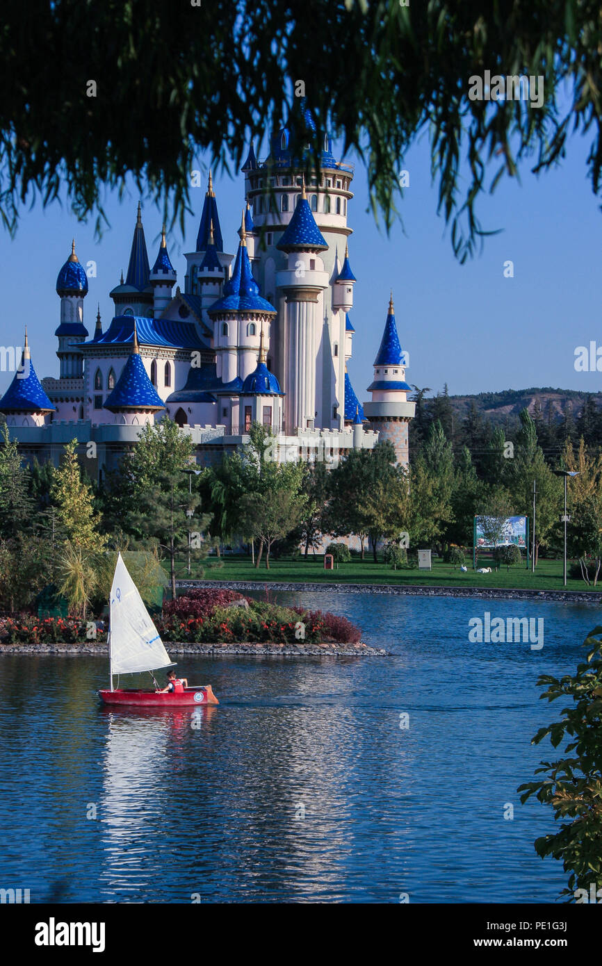 Eskisehir, the most beautiful cities in Central Anatolia region. The castle town is a symbol of the city and the two moons are very beautiful .... Stock Photo