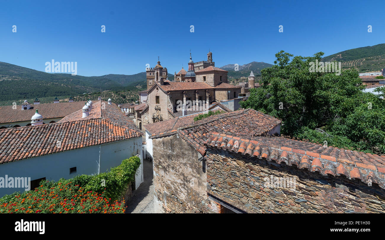 Gudalupe abbey in Caceres, historic building in Extremadura, Spain Stock Photo