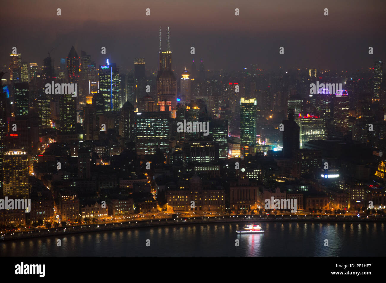 Night shanghai illuminated buildings hi-res stock photography and ...