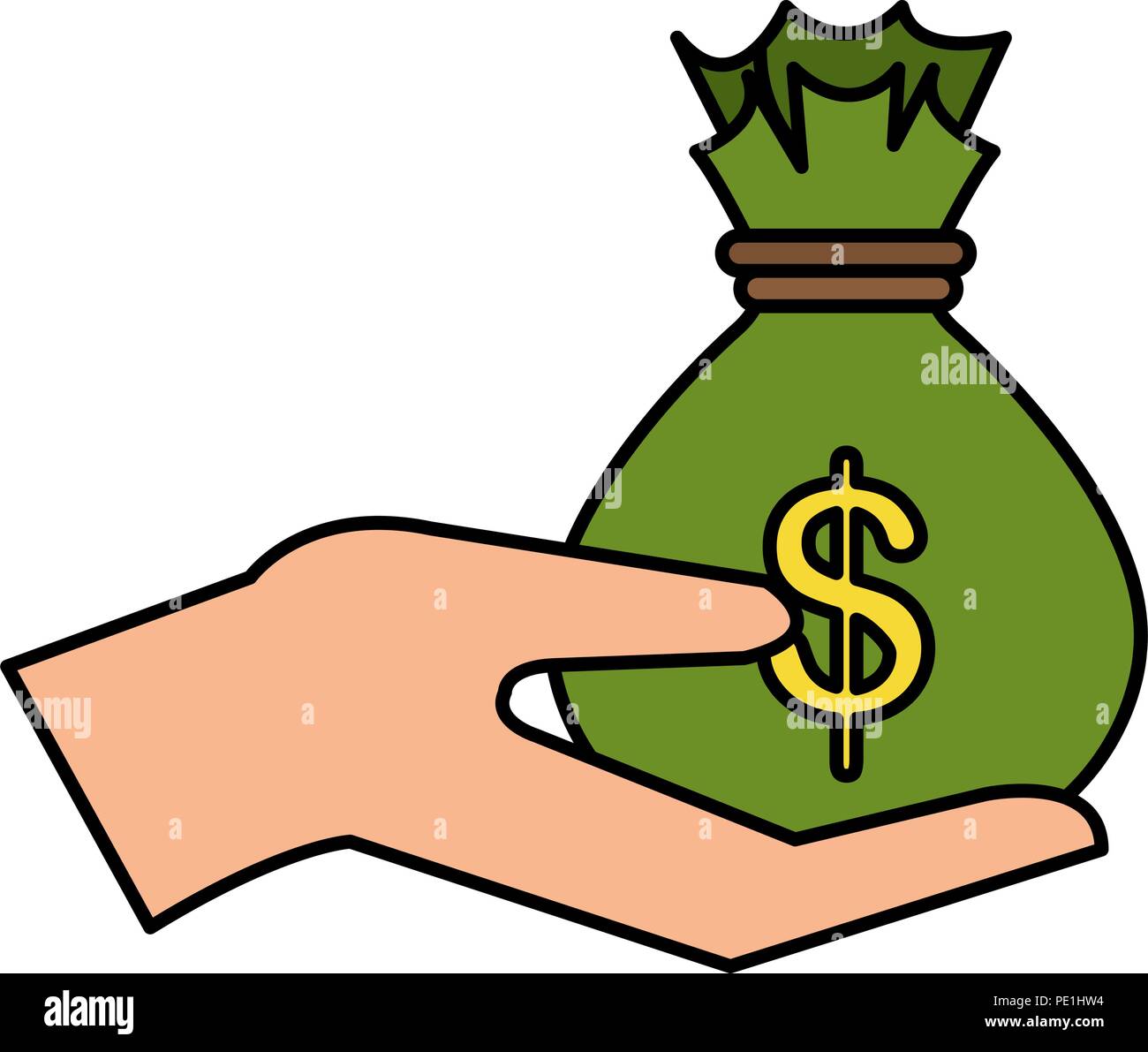 hand with money bag vector illustration design Stock Vector Image & Art ...