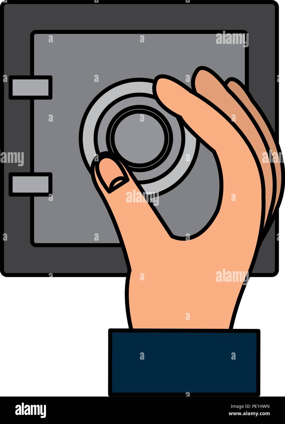 hand with safe box vector illustration design Stock Vector Image & Art ...