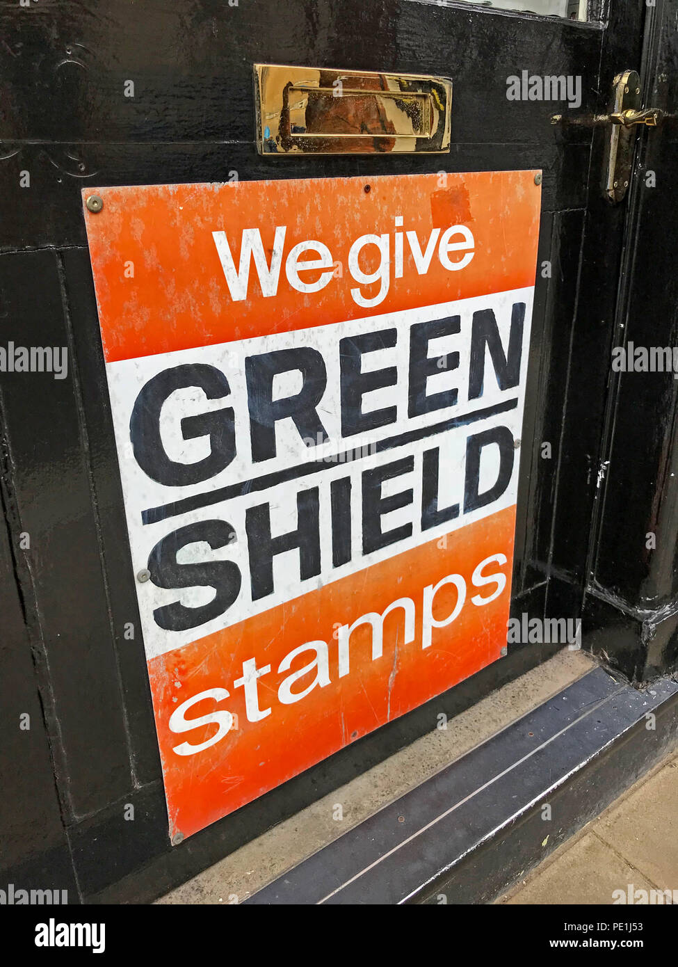 We give green shield stamps sign hires stock photography and images