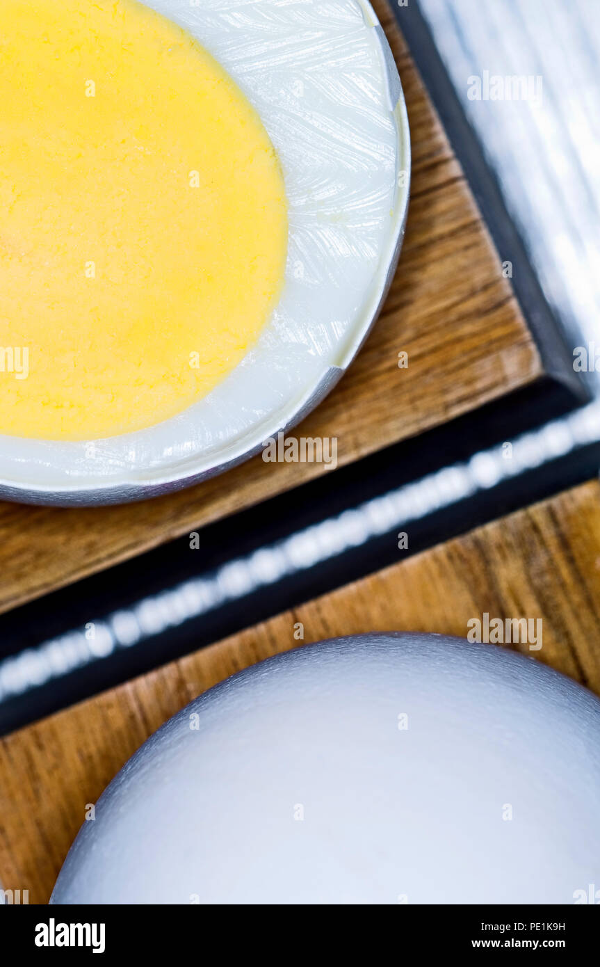 close up of boiled eggs for breakfast Stock Photo