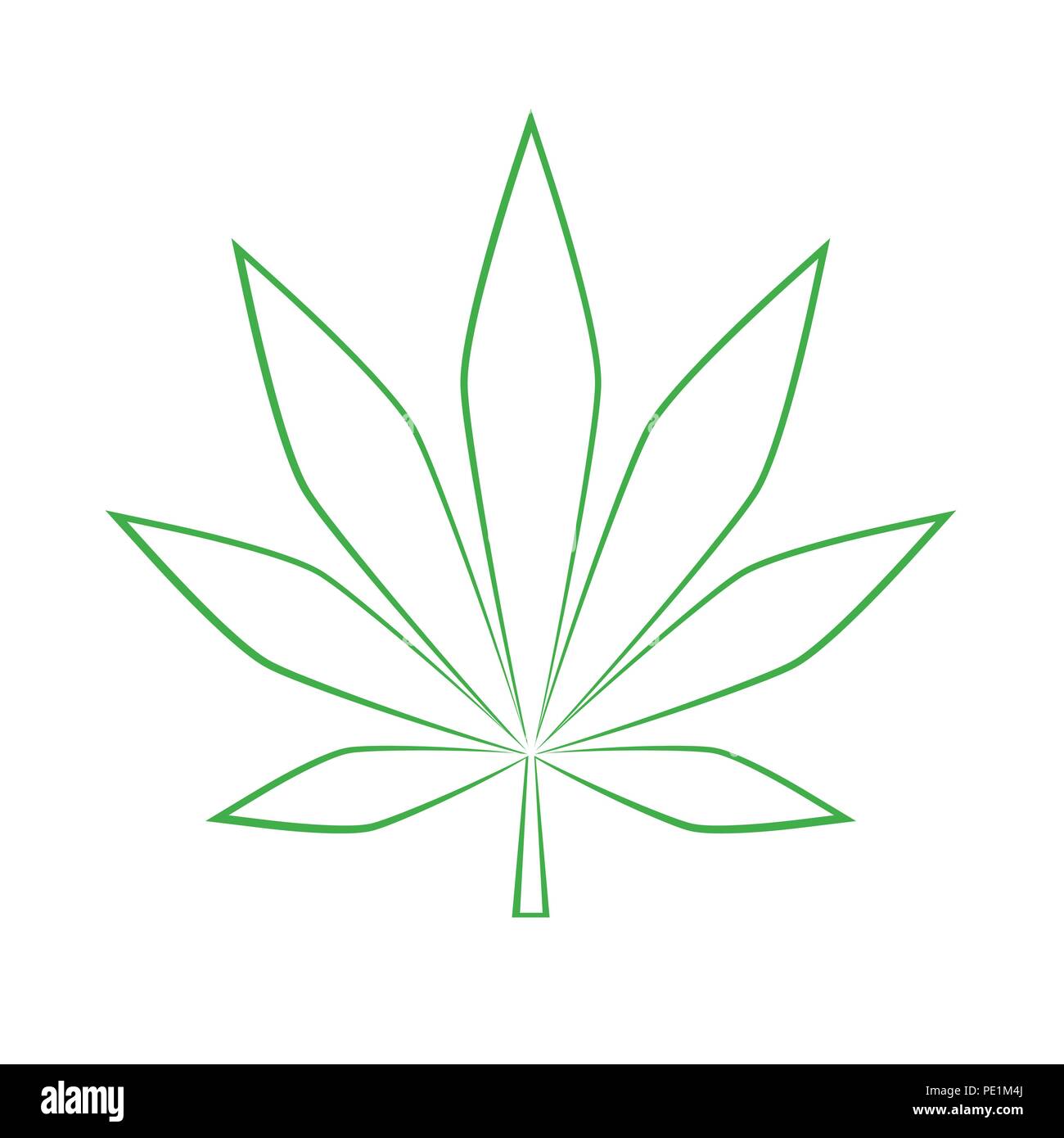 green cannabis leaf simple drawing vector illustration EPS10 Stock ...