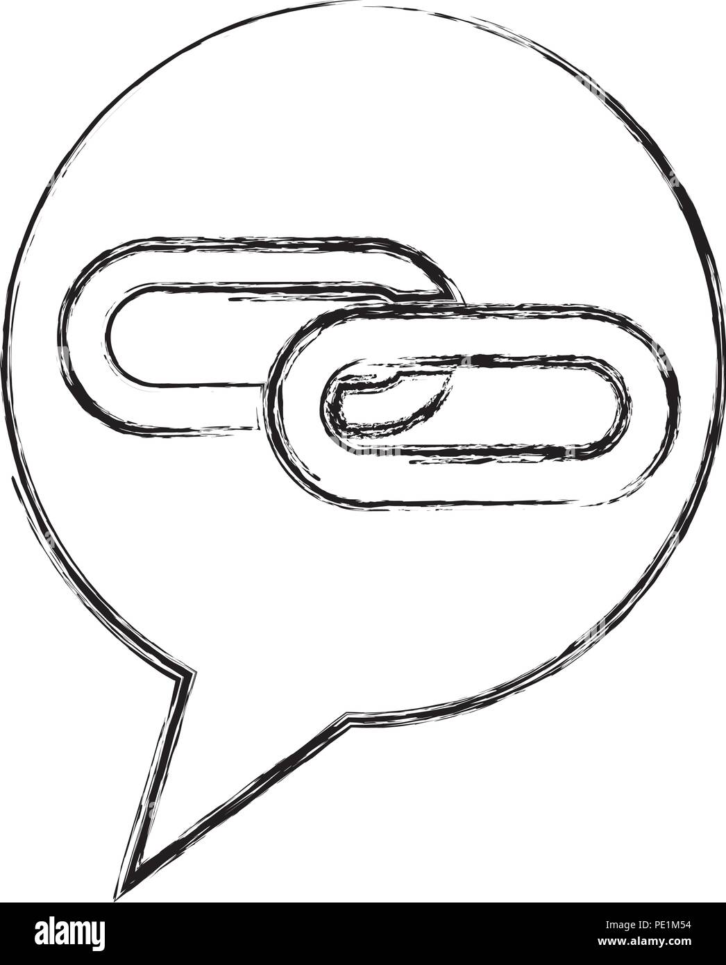 link chain speech bubble vector illustration hand drawing Stock Vector