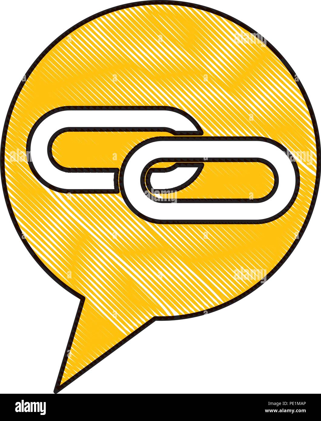 link chain speech bubble vector illustration drawing color Stock Vector