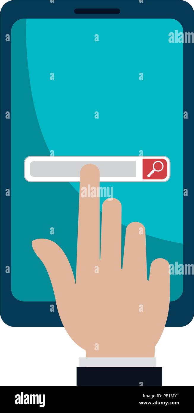 hand with smartphone device Stock Vector Image & Art - Alamy