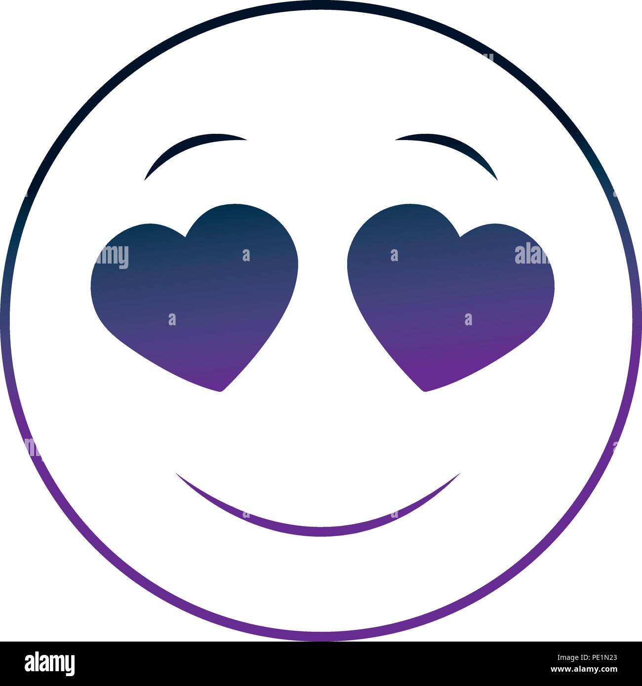 Smiley Big Emoticon Feeling In Love Neon Design Image Stock Vector Image Art Alamy