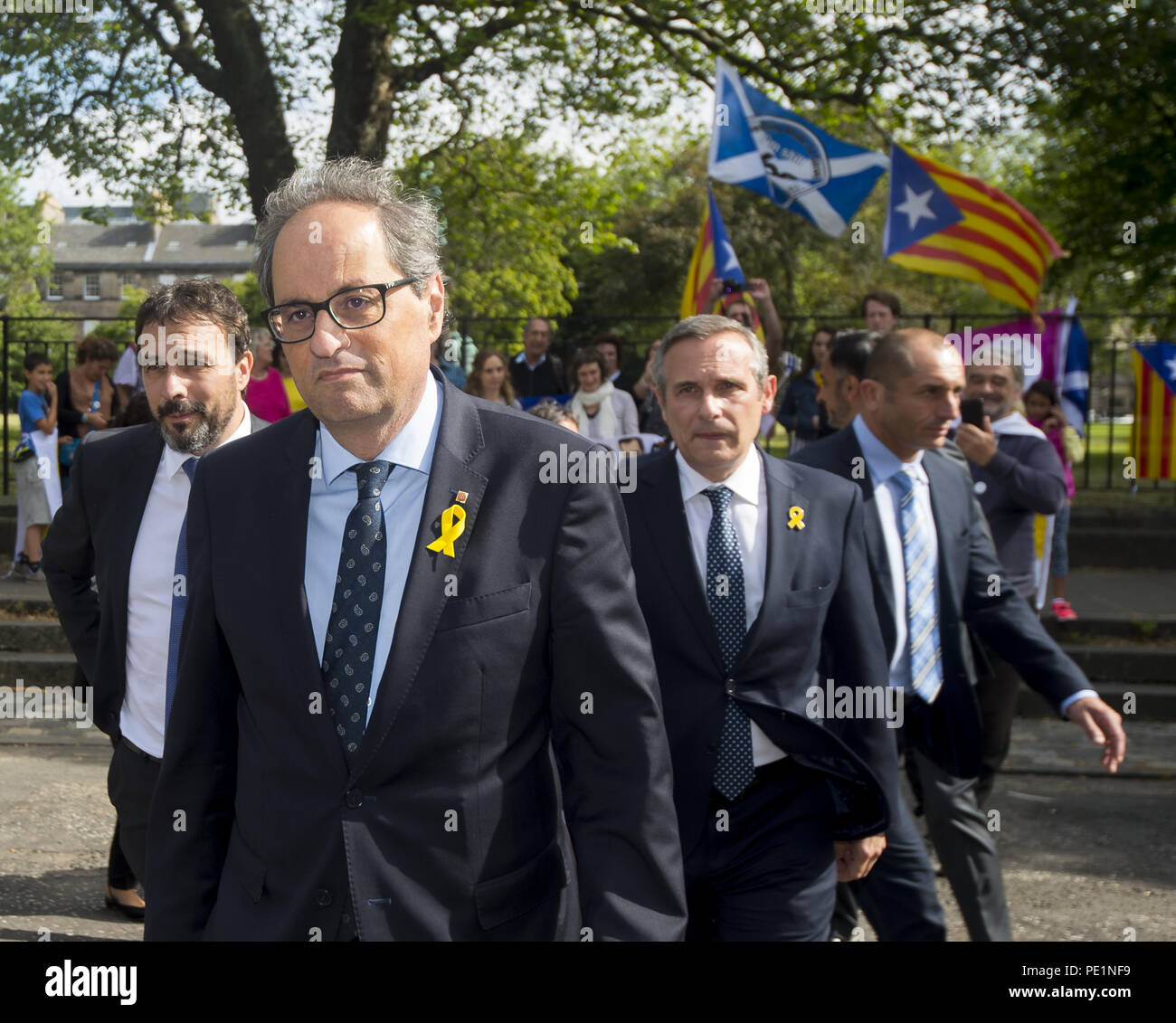 Scottish First Minister Nicola Sturgeon meets Catalan President Quim Torra at Bute House in Edinburgh as they discuss Former minister Clara Ponsati.  Featuring: Quim Torra Where: Edinburgh, United Kingdom When: 11 Jul 2018 Credit: Euan Cherry/WENN Stock Photo