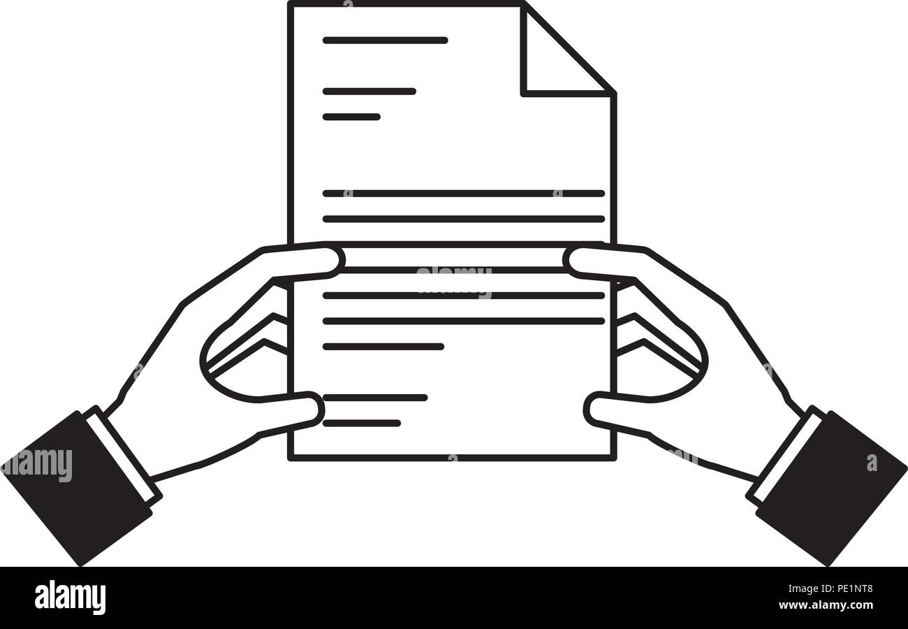hands with document file isolated icon Stock Vector Image & Art - Alamy