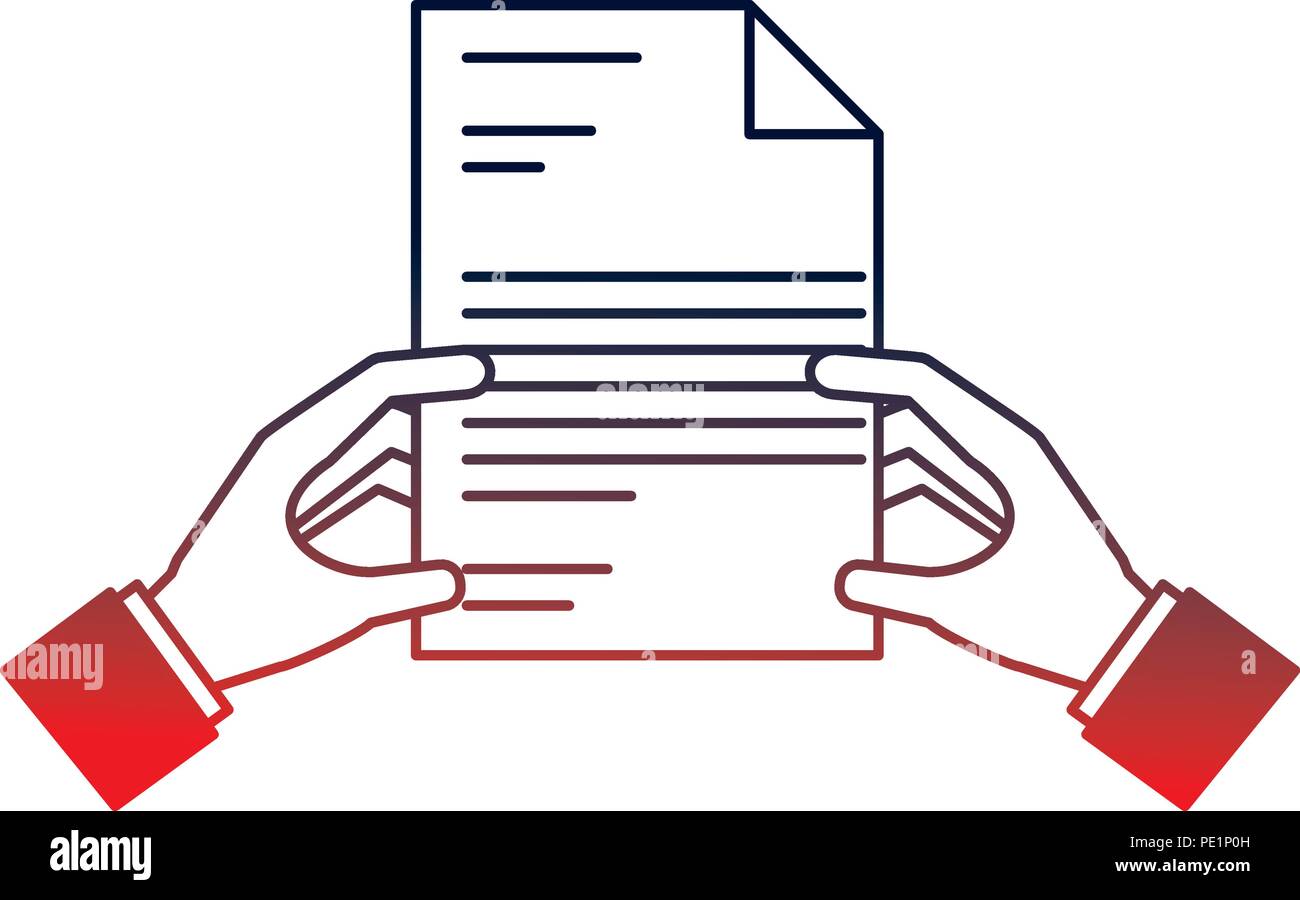 hands with document file isolated icon Stock Vector Image & Art - Alamy