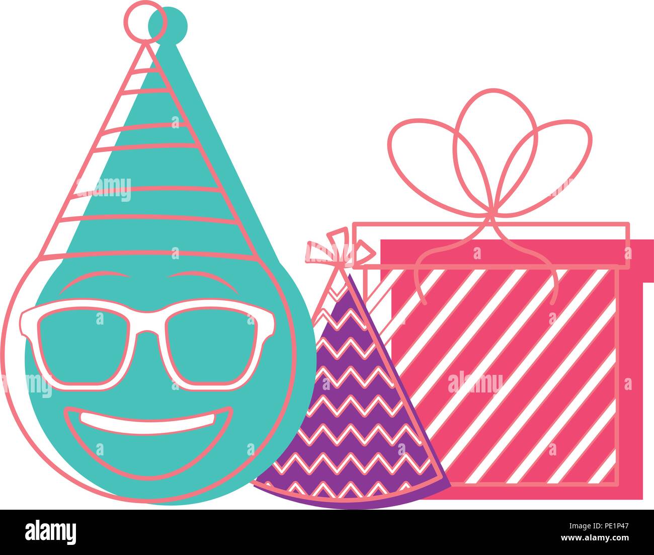 Birthday party face emoji Stock Vector Images Alamy